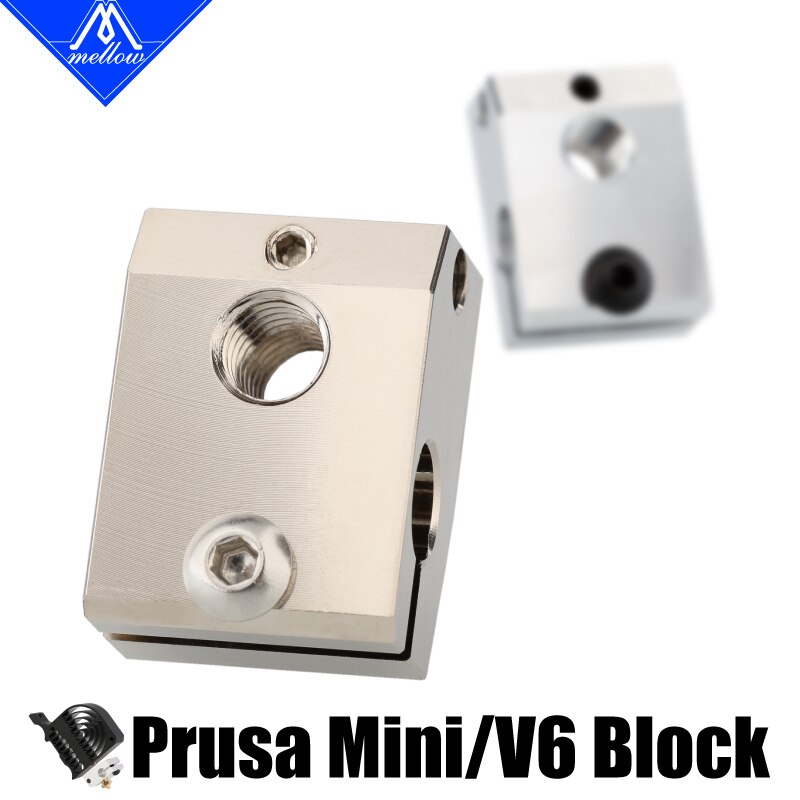 Mellow 1 Uds. Mini bloque calentador Prusa de aluminio/cobre para cartucho de Sensor PT100 Themocouple y termistor HotEnd para Kit de impresora 3D