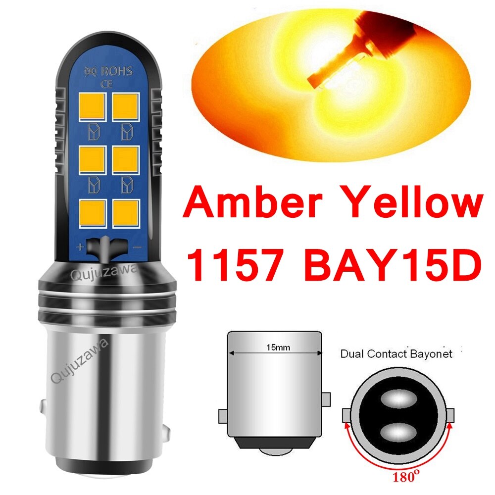 Bombillas LED superbrillantes para coche, luz de marcha atrás de 12V, 2 piezas, BAY15D P21/5W 1157 BA15S P21W BAU15S 1156: Morado