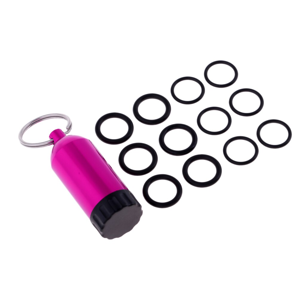 4 sæt udskiftningsdykning mini tank nøglering med messing pick og 12 o- ringe