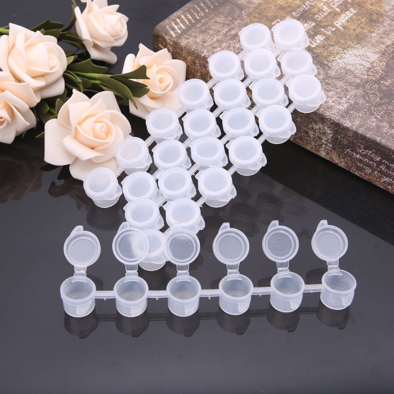 5*6 Stuks Lege Verf Strips Verf Cup Potten, Plastic Opslag Containers Verf Levert Tekening Arts Ambachten Levert