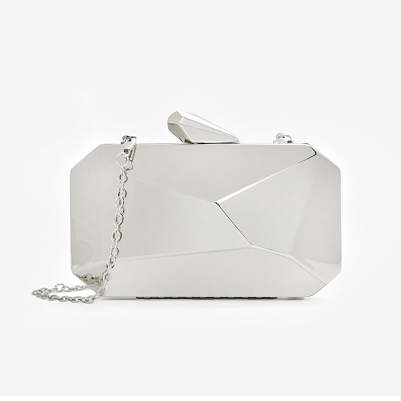 Kultainen laukku naisten iltajuhlalaukut luksuskäsilaukut naisten laukut ketju olkalaukku bolsa feminina: Hopea