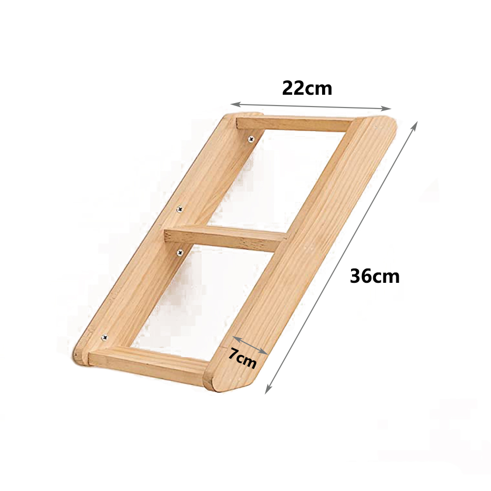 Estante para gatos, hamaca de pared, estantes de escalada en forma de luna y perchas, escalera, escalones de madera maciza para actividades, muebles de pared para gatos de interior: Gris