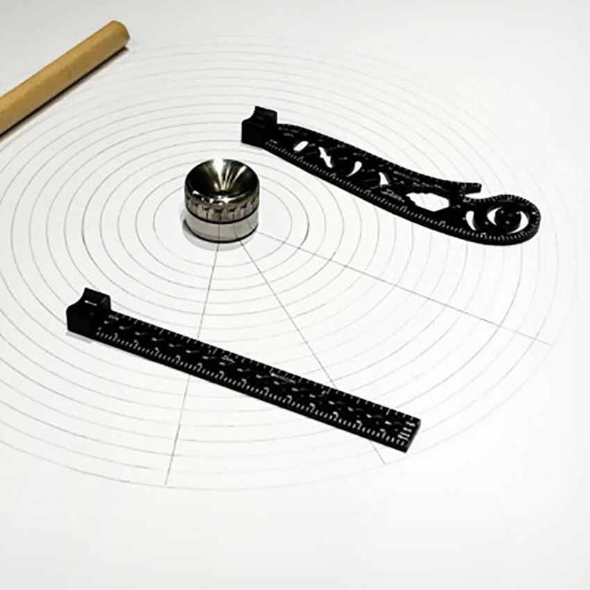 Magcon Compass Pattern Drawing Curved Metallic Ruler Compasses Protractor Multi-functional Gadgets