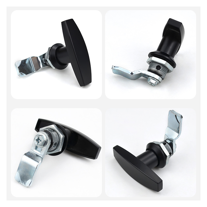 Håndtakslås bakfeste t-lås i sinklegering verktøykasse garasjeport t-lås industriell skaplås til tilhenger campingvogn kalesje