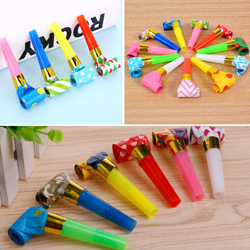 30Pcs Blowers Blowouts Whistles Birthday Noisemaker Kid Toy Party Supplies M89A