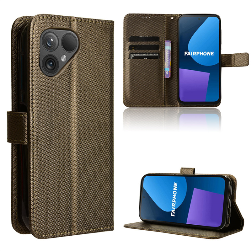 Telefondeksel til fairphone 5 , skinndeksel i årgang-stil til fairphone 5, fairphone 5- deksler, magnetisk lommebokdeksel med klapp