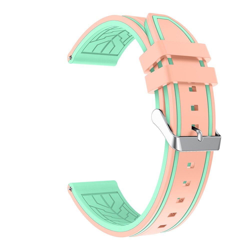 Voor Huawei Horloge Gt 2 46Mm Gt GT2 Strap Twee Tone Siliconen Horloge Band Horlogeband Vervanging Sport Armband 22Mm Horloge Band: Pink mint green