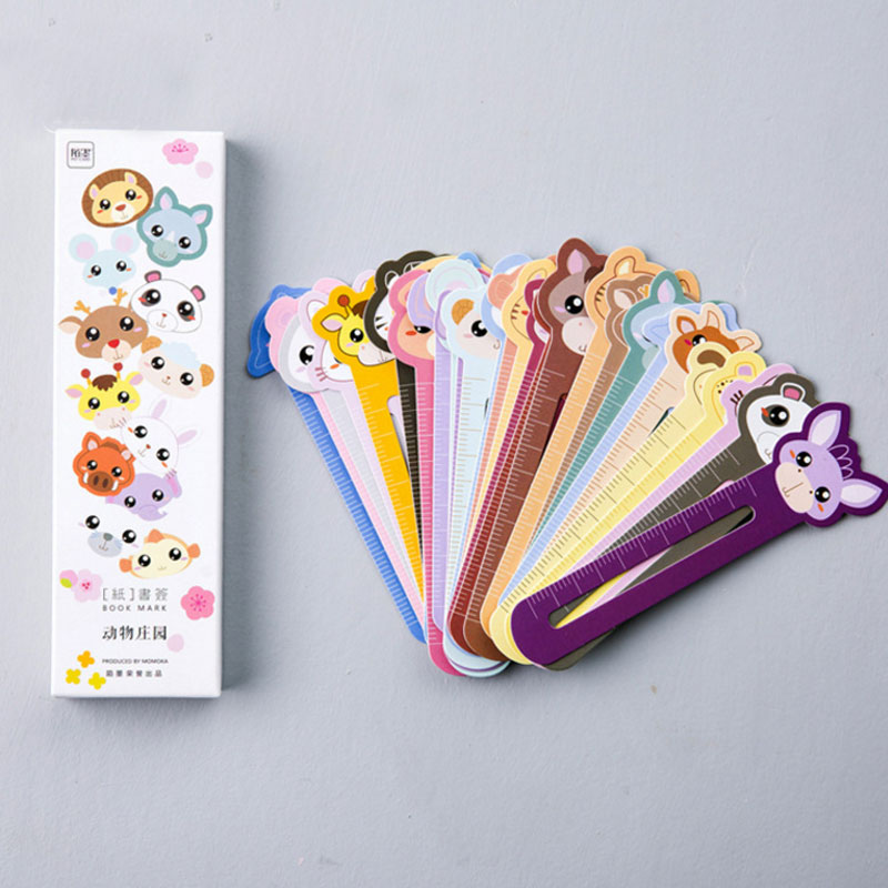 30pcs/lots Cute Animal Farm Paper Bookmark Book Holder Kawaii Stationery for Children School Supplies Kawaii Student