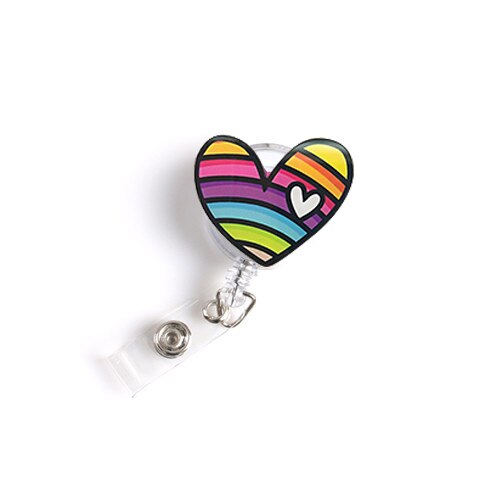 8 stk/parti akryl udtrækkeligt sygeplejerske-emblem rulle daisy love hjerte navnemærke id badge holder klip: 1