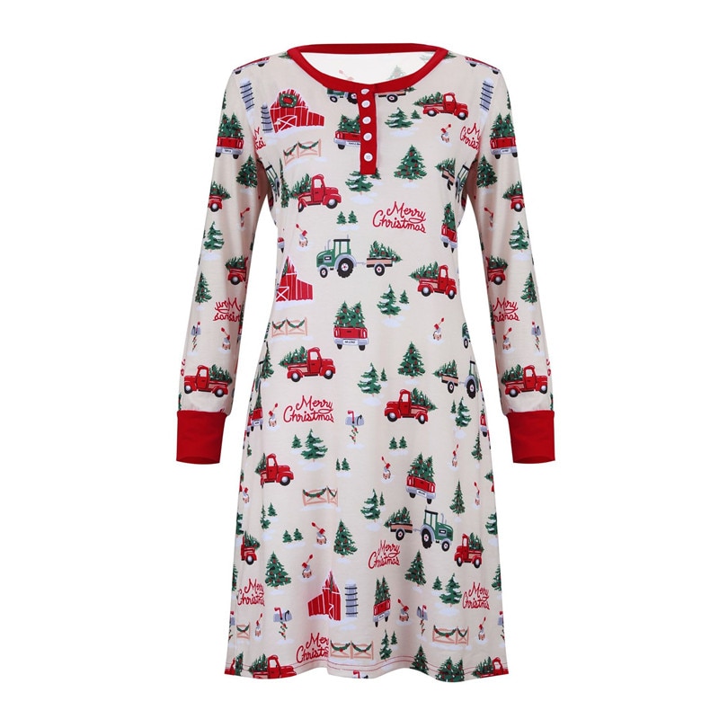Familie matchende outfits tøj julepyjamas sæt xmas voksen barn sød fest nattøj pyjamas bil print nattøj jakkesæt
