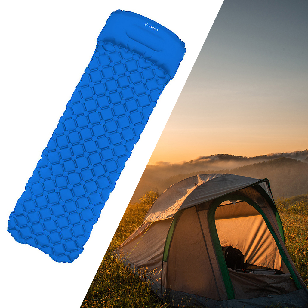 Ultralight Inflatable Mat Tent Sleeping Pad Camping Cushion Air Mattress: Blue