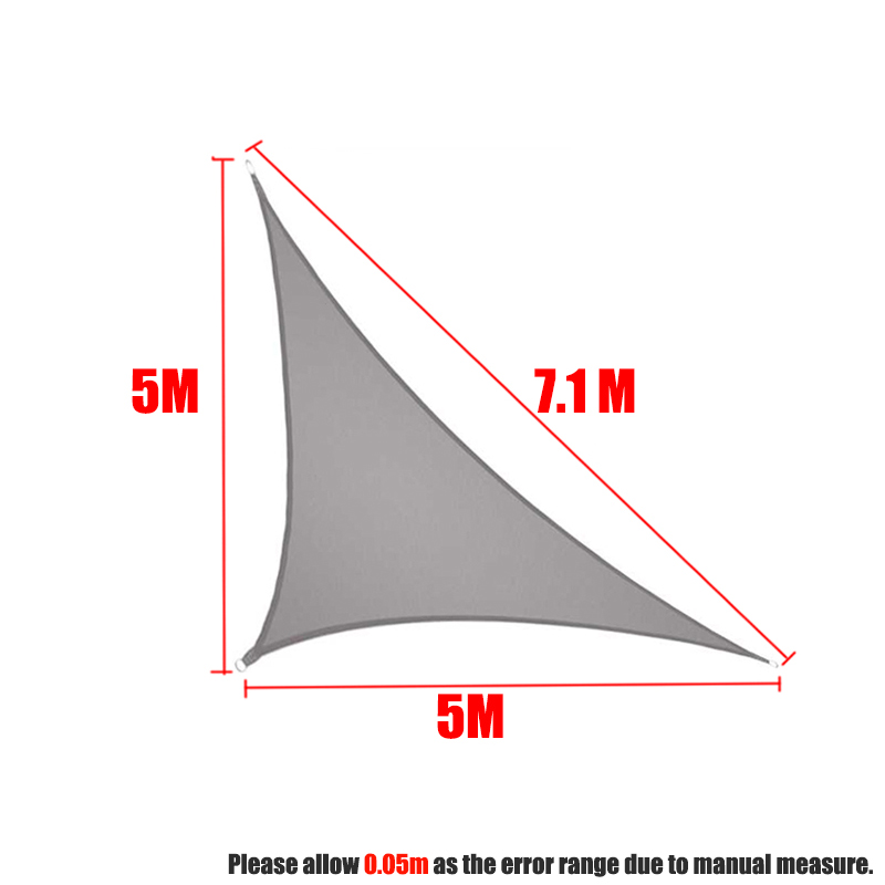 300D Grijs Alle Size Waterdichte Vierkante Rechthoek Driehoek Zon Zonnezeil Tuin Terras Luifel Zwemmen Schaduw Kamp Wandelen Yard Luifels: 5x5x7.1m