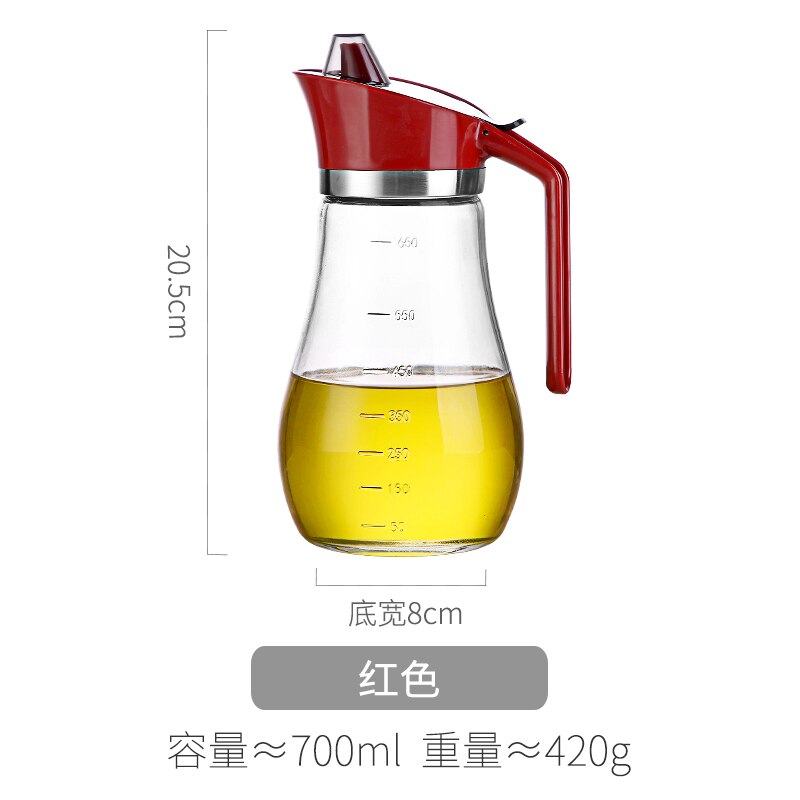 Olej i dozownik robić octu butelka nalewanie zasobnik robić oleju zestaw butelka oleju zbiornik paliwa szkło szczelne przybory kuchenne pojemnik na przyprawy: czerwony