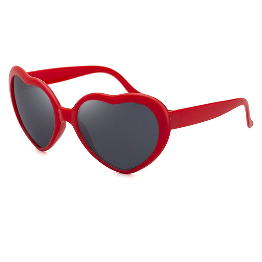 Effect Eyeglasses Diffraction Glasses Toy Heart Shape Eyewear Sunglasses for Outdoor Parties Fireworks: Red