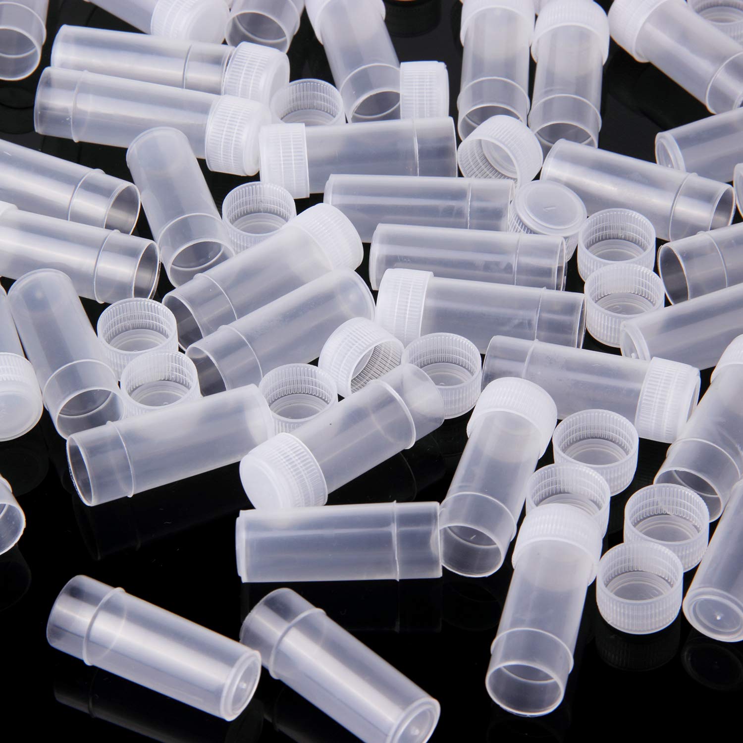 50 Stks/partij 5Ml Plastic Monster Flessen Mini Clear Opslag Flesjes Case Pil Capsule Storage Containers Potten Reageerbuis Pot voor Deksel