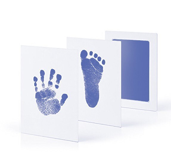 Baby Care Niet Giftig Baby Handafdruk Footprint Opdruk Kit Baby Souvenirs Casting Pasgeboren Voetafdruk Stempelkussen Baby Klei Speelgoed: LightBlue