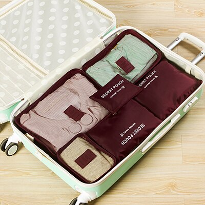 6P/ Oxford Cloth Travel Mesh Bag In Bag Luggage Organizer Packing Cube Organiser for Clothing: 17