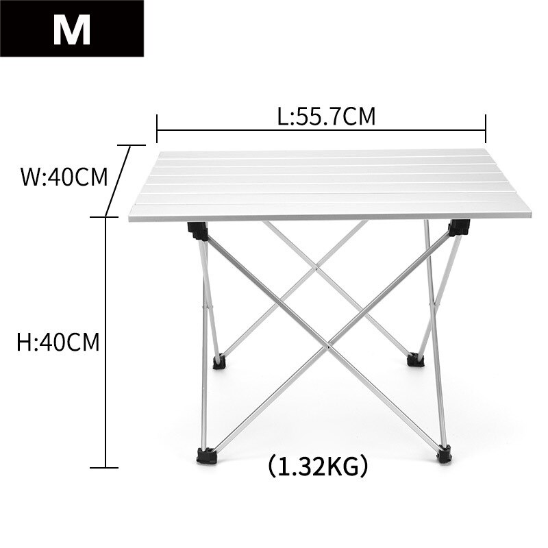 Outdoor Compact Table Portable Camping Aluminum Folding Tables With Carrying Bag for Cookout Picnicking Fishing Backpacking: Size M