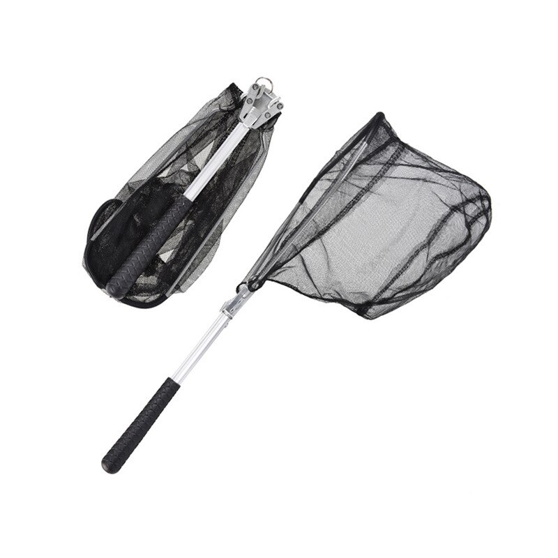 Aluminum Alloy Retractable Fishing Net Long Handle Telescopic Fish Catching Landing Nets Gear For Fly Fishing: 50cm