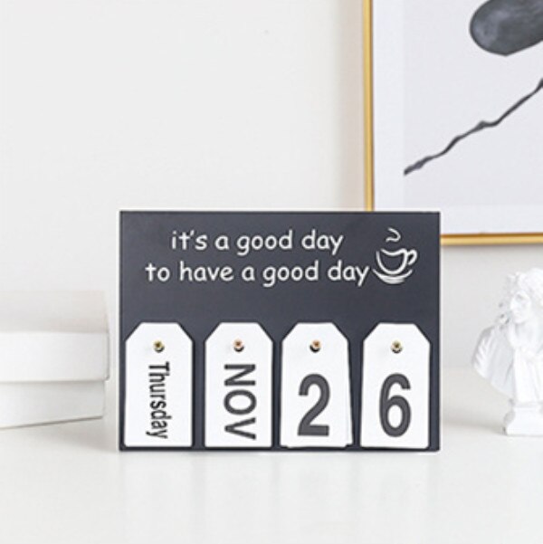 Nordisk minimalistisk treside kalender dekorasjon skrivebord nedtelling engelsk retro skrivebordskalender skrivebordsdekorasjon