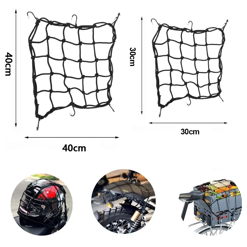 Motorbagagenet Fiets 6-haken Houd brandstoftank Bagage Mesh Web Styling Moto verstelbaar bagagenet