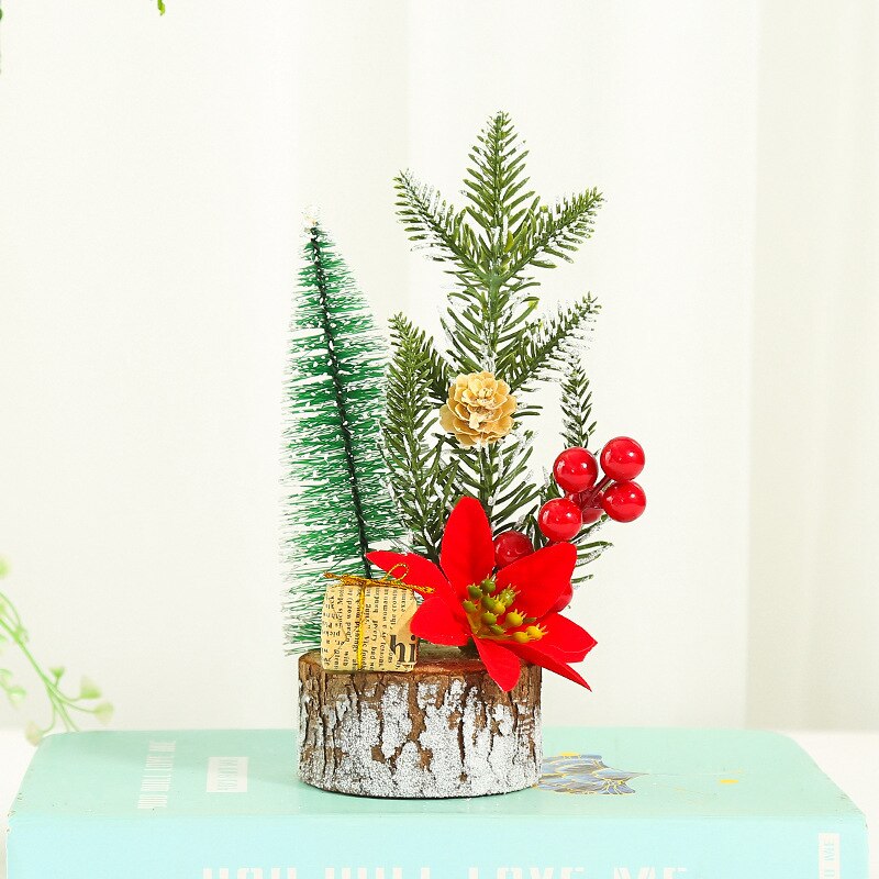 80 cm / 32 inch voorverlichte kunstkerstboom glasvezel kerstboom tafelblad mini-kerstboom met led-verlichting