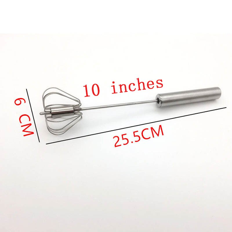 1Stck DIY Backen Halbautomatische Rührgerät 430 Edelstahl 12/14/16 Zoll Schneebesen Manuell Drücken Sie Typ Schneebesen Rührgerät Ei Werkzeuge: Silber- 10 Zoll