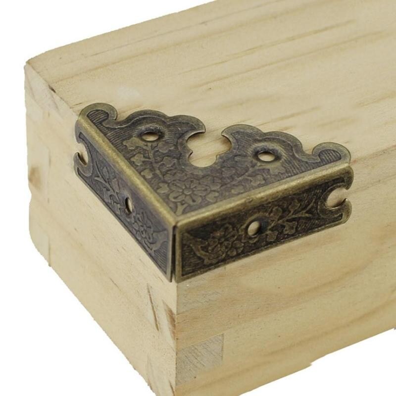 1pc Antique Style Iron Corner Protection Printing Right Iron Protection Angle Wrap Wooden Box Furniture Cabinet Corner Corn G2F8