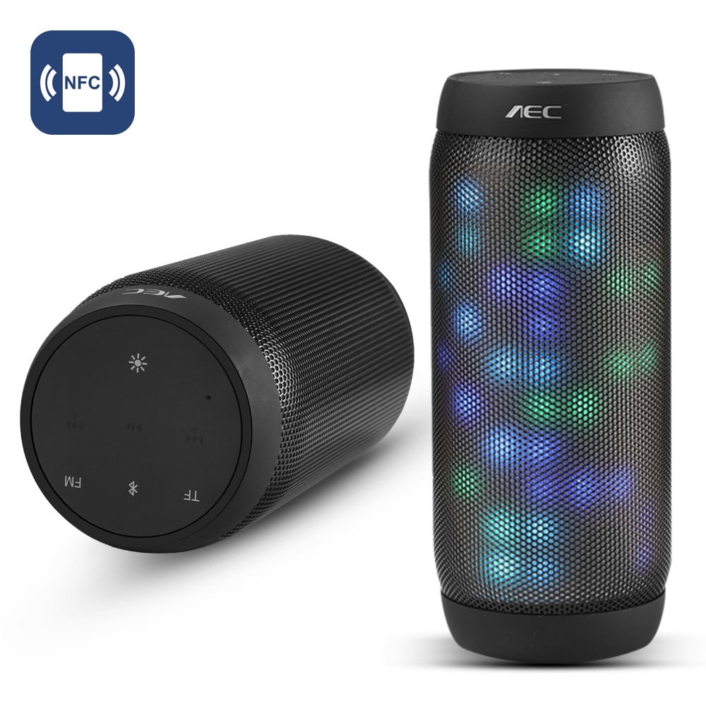 Nfc Portable Speakers Bluetooth Kolom Draadloze Bluetooth Speaker Waterdichte Outdoor Bass Hifi Aux Tf Fm Radio Met Led Licht