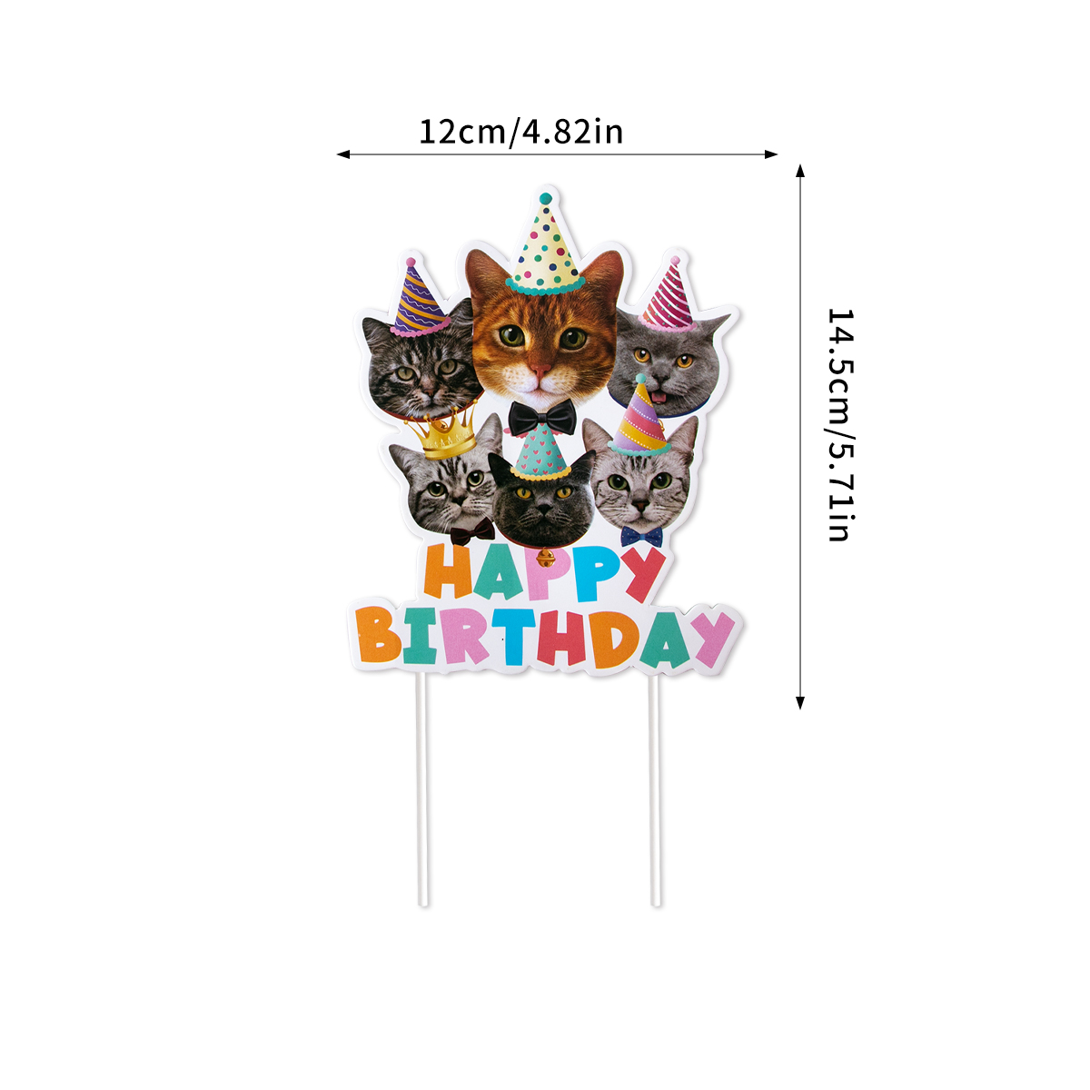 Decoración de de cumpleaños para gatos, pancarta de papel, plato, taza, adorno para pastel, juego de vajilla desechable, suministros para fiestas temáticas de gatos para niños: Caqui oscuro