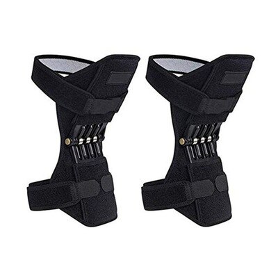 Rodillera de soporte de resorte de acero al carbono, almohadilla estabilizadora de potencia para correr, rodillera, rodillera de protección para rodilla