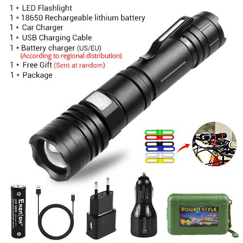 Portable Camping Lantern USB Charging by Rechargeable 18650 Battery Zoomable T6 L2 Flashlight Outdoor Camping Light Lamp in Tent
