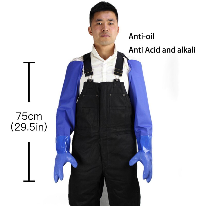 Werkhandschoenen ultra lange lengte 75cm veiligheidshandschoenen slijtvaste waterdichte antislip beschermende handschoenen voor het werken met visvangst: Stijl 1