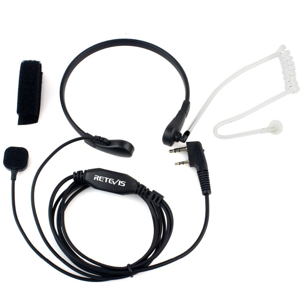 10pcs Throat Mic PTT Earpiece Covert Acoustic Tube Headphone For Kenwood Retevis RT5R H777 For Baofeng UV5R Bf-888S Walk Talk