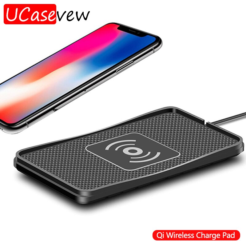 Universele Qi Draadloze Oplader Auto Siliconen Pad Voor Iphone Xiaomi Mobiele Telefoon 10W Draadloze Opladen Voor Samsung S10 S20 note 8 9