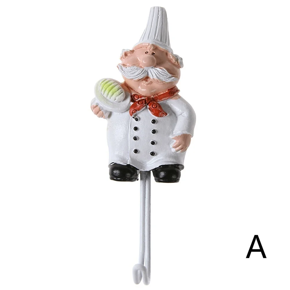 Keuken Creatieve Chef Cartoon Opbergrek Haken Muur Hanger Keuken Haken Voor Gebruiksvoorwerpen: Brons