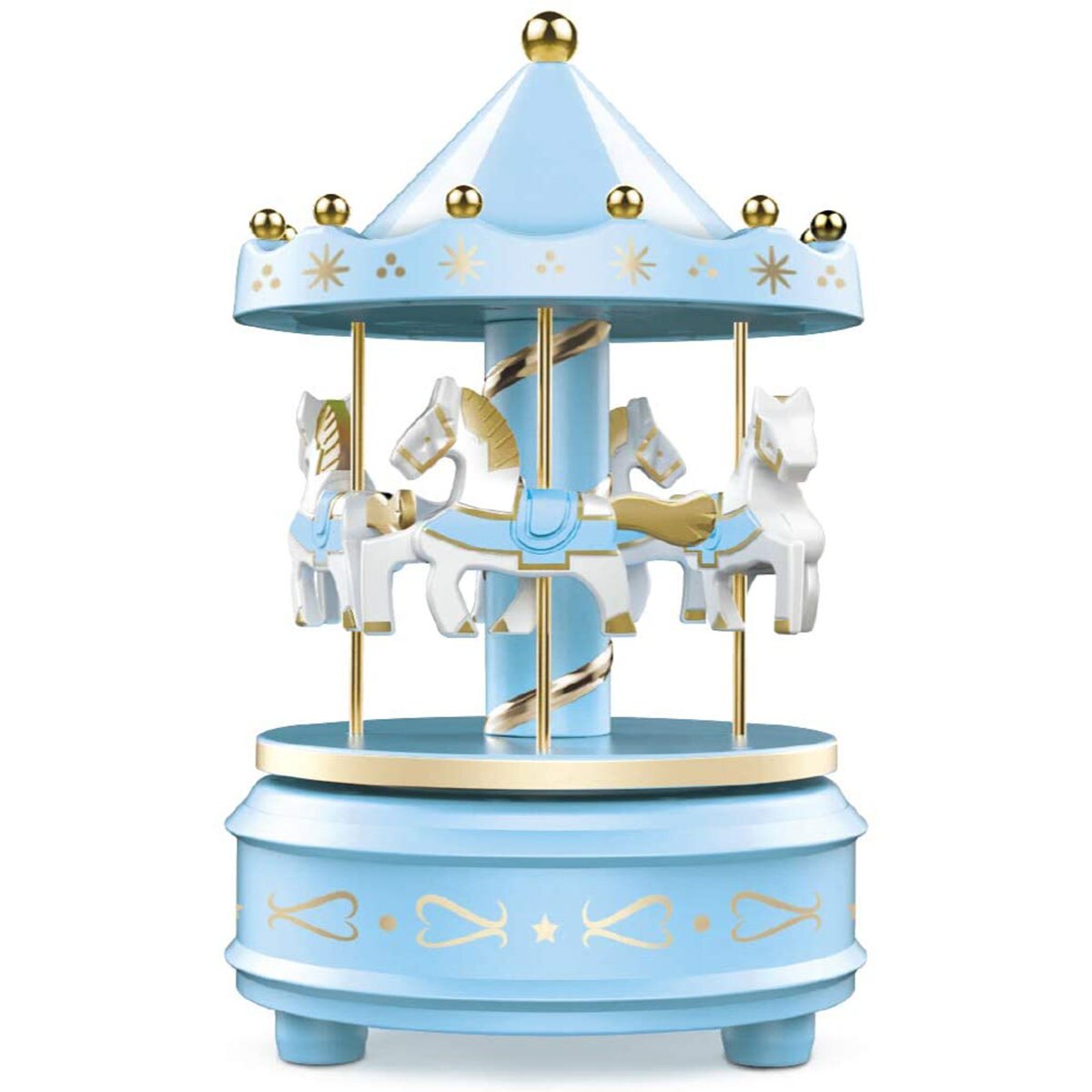 Carrousel Muziekdoos Met Licht Merry-Go-Round Muziek Dozen Geometrische Muziek Babykamer Decoratie Kerst Bruiloft Verjaardag: Blauw