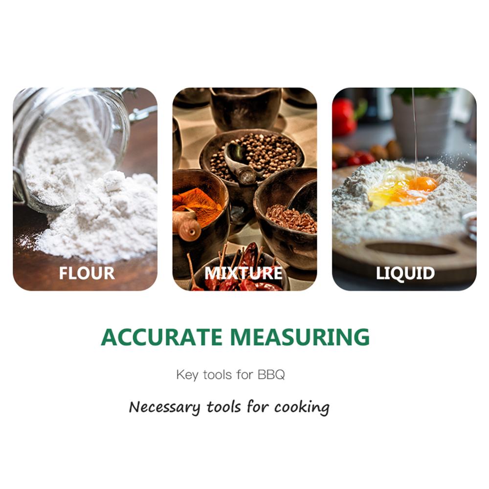 10 Stks/partij Rvs Maatbekers En Lepels Duurzaam Keuken Koken Bakken Meetinstrumenten Met Siliconen Handvat