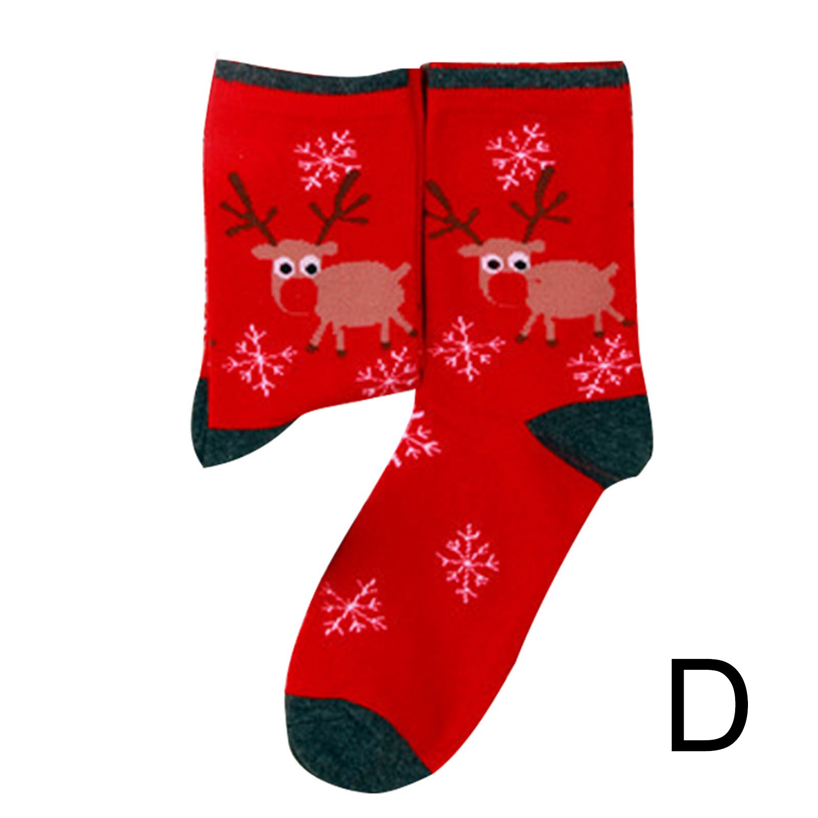 Gorący sprzedawanie wzór świąteczny skarpety z nadrukiem zimowe ciepłe bawełniane środkowe podkolanówki Unisex: d