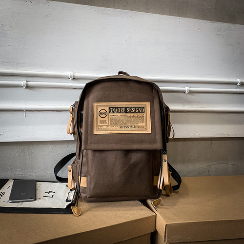 Retro Street Style Canvas Rugzak Mannelijke Mochila Schooltassen Voor Tieners Meisjes Laptop Rugzakken Eenvoudige Mode Rugzak: coffer