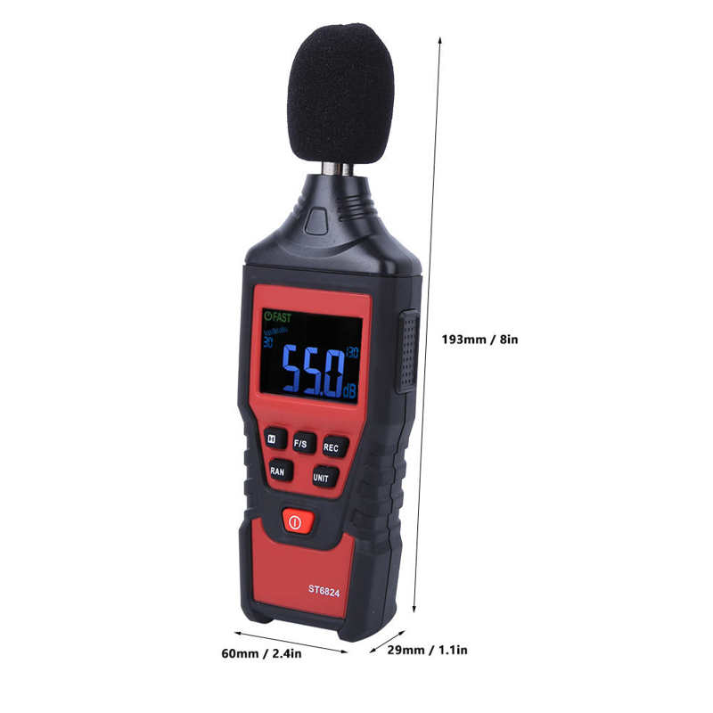 Decibel Meter ST6824 Digital Sound Level Meter Voice Tester Noise Decibel Monitor Meten 30-130dB Sound Level Meter