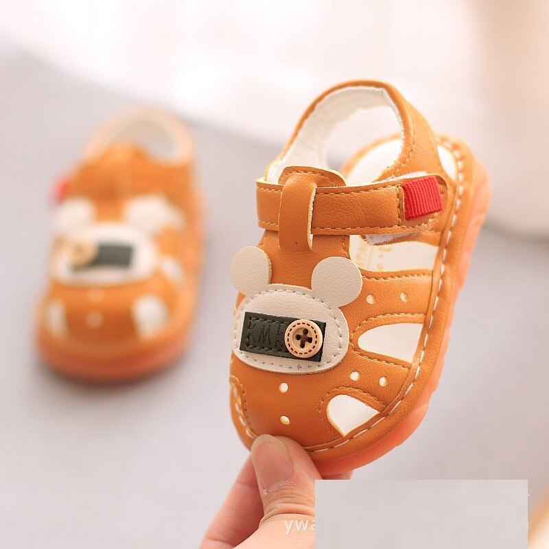 Sandalias para bebés y niñas, zapatos de verano con flores, sandalias huecas de cuero suave, zapatos bonitos para niños de 0 a 2 años