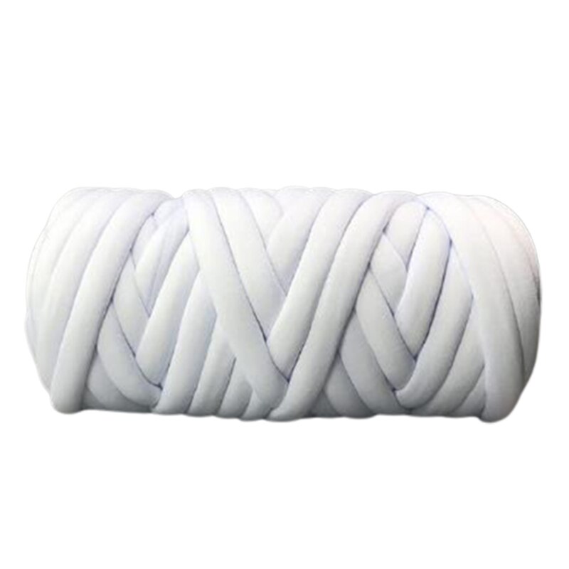 500g Washable Arm Yarn Super Chunky for Arm Knitting DIY Bed Fence Cotton Tubular Super Chunky Yarn Skin Friendly LX9E: White