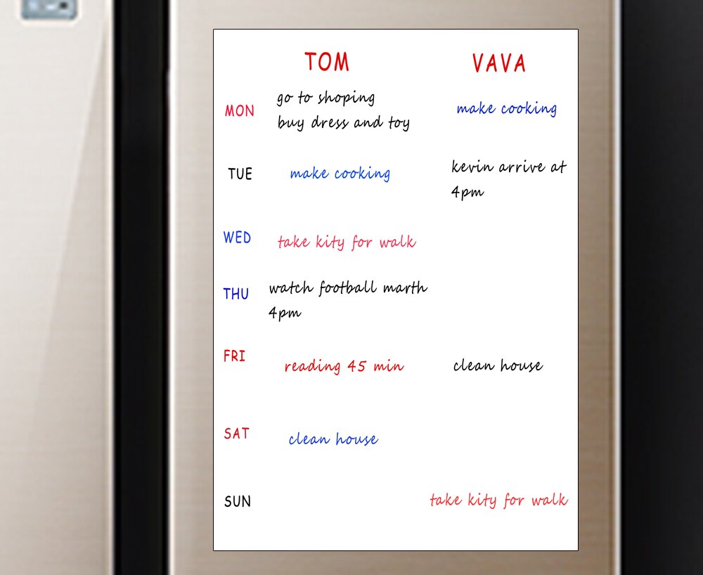 Magnetic Board Dry Erase Whiteboard A4 Size 0.5 mm thick for Kitchen Fridge Message Board Memos Notes