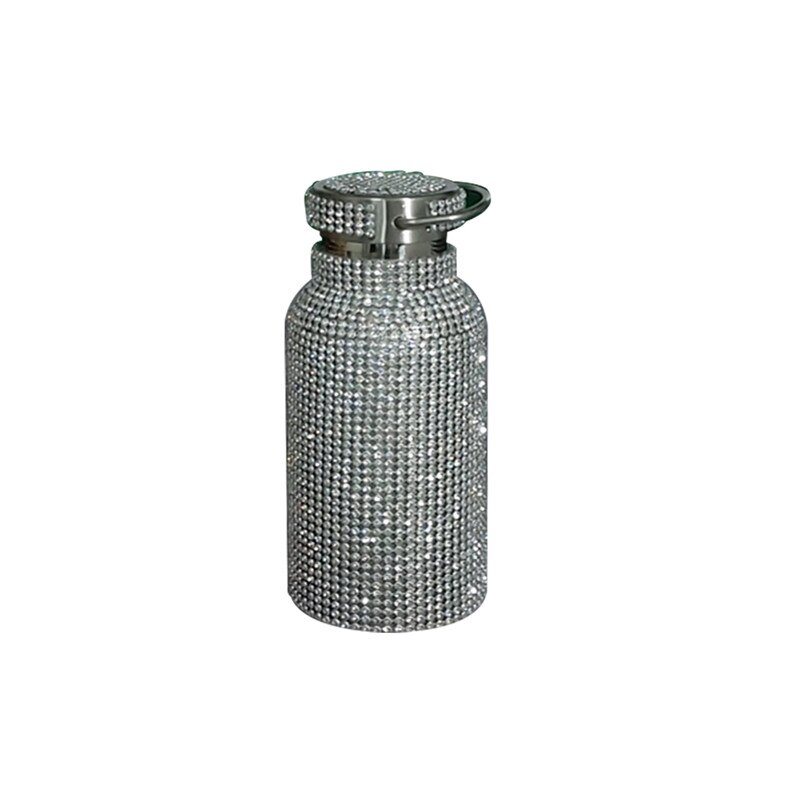 350/500/750 Diamant Water Fles Thermos Thermoskan Rvs Warmte Thermos Draagbare Zilver Water Flessen: 350ml A