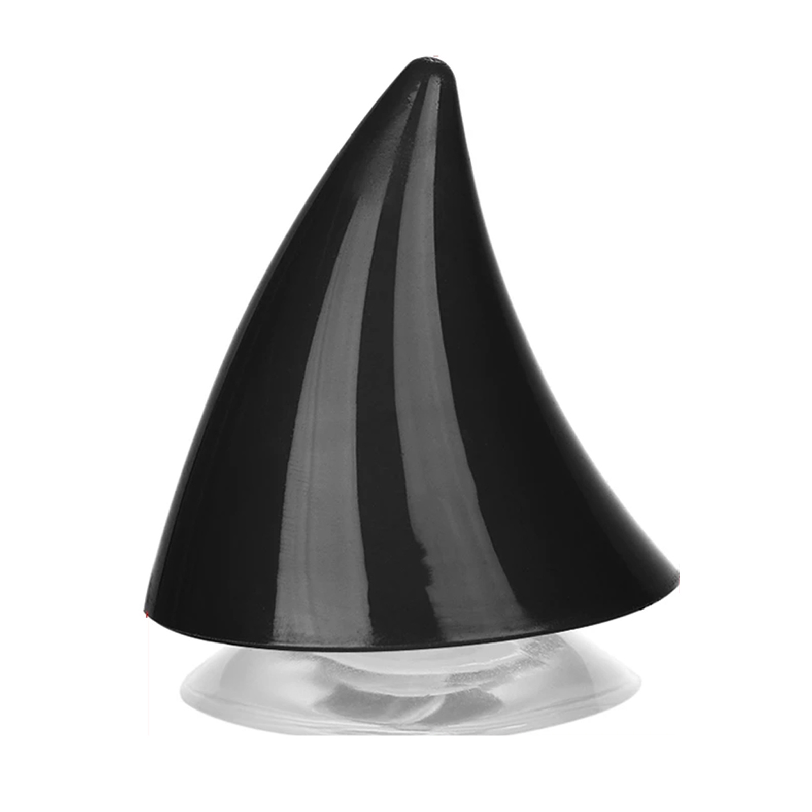 Cuerno suave de goma para casco de motocicleta, accesorios de decoración de esquina de plástico resistente, ventosa de silicona, 1 unidad: Negro