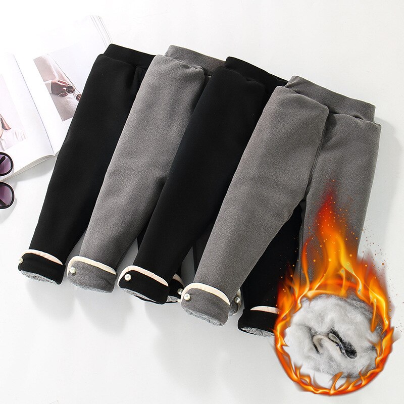 Pantalones de algodón para niñas, mallas gruesas acolchadas de cuatro capas, cálidas y ultragruesas, ropa de invierno