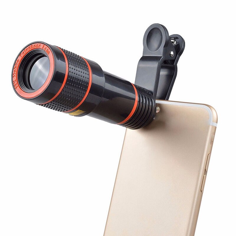 Clip-Op 12x Optische Zoom Mobiele Telefoon Telescoop Lens Hd Telescoop Camera Lens Voor Universele Mobiele Telefoon