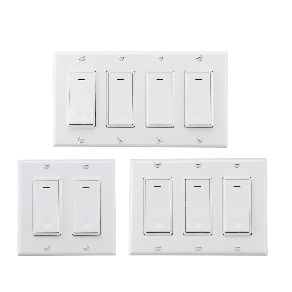 2/3/4 Gang WiFi Smart Home Light Wall Switch Socket Push Button Modern Panel Tuya Wireless Compatible For Alexa For Google Home