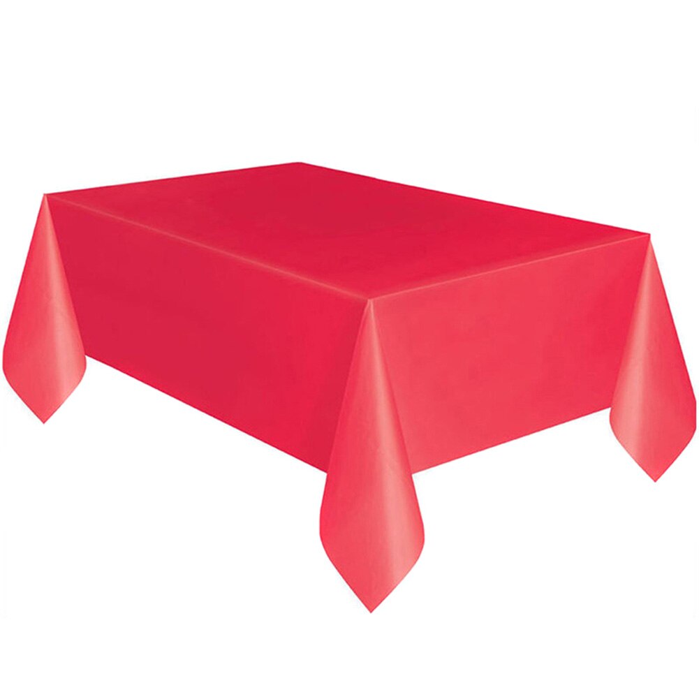 Wegwerp Tafelkleed Plastic Banket Party Rechthoek Bureau Tafel Cover 54X72 Inch P666: Red